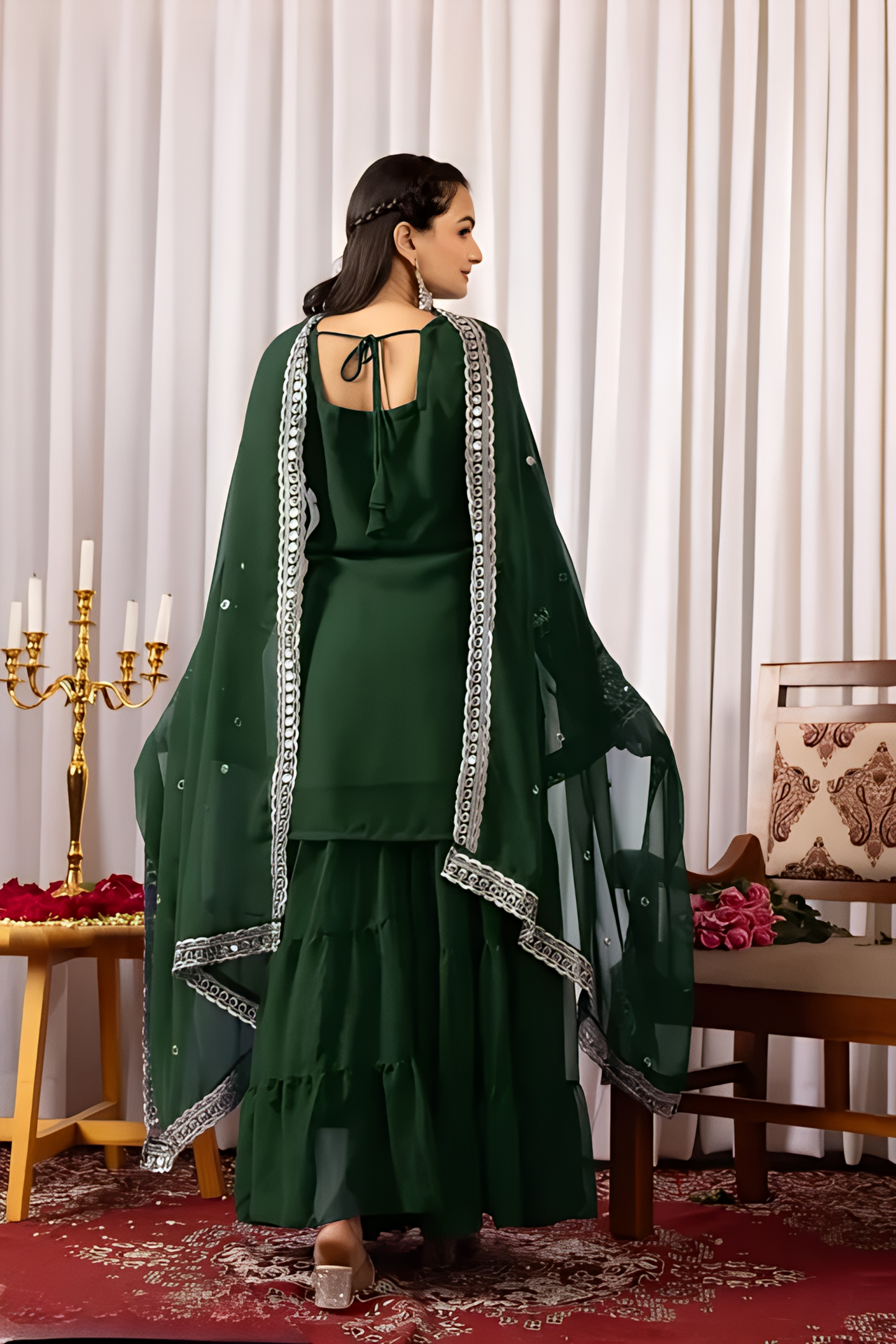 sharara kurta set | sharara kurta | Sharara Pair | Green Sharara | Green Gown|black sharara|blue sharara|gharara|green gharara|pink sharara|viral sharara pair|georgette sharara|embrodairy sharara